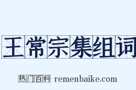 王常宗集组词是什么意思的图片